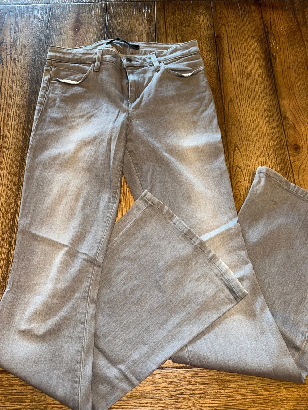 Joe's Jeans Flare Visionnaire Light Gray Alicia Wash Wide-Leg Flare Jeans
